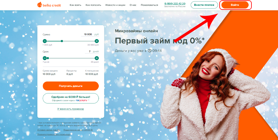 личный автомобиль Белка Кредит