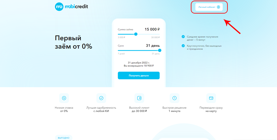 личный кабинет Мобикредит