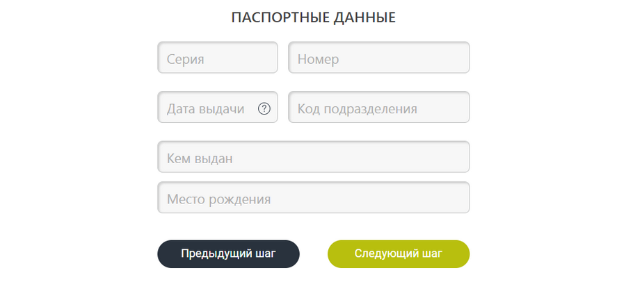 паспортные данные срочноденьги